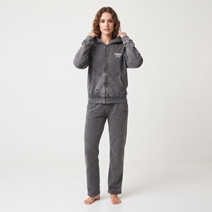 Conjunto de Sudadera con Capucha y Pantalones Jogger para Mujer, Estilo Acid Washed, Algodón Desgastado, Chándal Vintage Casual Streetwear, con Logotipo Personalizado - Product Image 4
