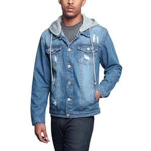Wholesale Vintage Denim Jacket Custom Embroidery Logo Stand Wool Shell Standard Thickness 100% Cotton Winter Jacket Unisex - Product Image 5