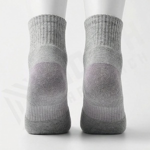 Ankle <b>Socks</b> Solid Gray Cotton Breathable Daily Wear Casual Style for Adults Spring Season - Product Image 2