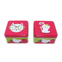 Boîte carrée en métal pour bonbons, biscuits et chocolats avec couvercle, qualité alimentaire, logo personnalisé imprimé, pot en fer blanc, vente en gros