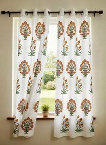 Classic hand block printed premium cotton <b>curtains</b> <b>for</b> <b>living</b> <b>room</b> bedroom window decor traditional floral design home style now - Product Image 2