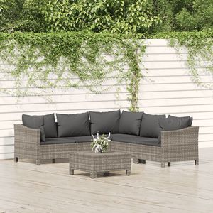Grande Set Lounge da Giardino in Rattan PE Grigio con Struttura in Acciaio Verniciato a Polvere, Arredamento Premium per Esterni - Product Image 1