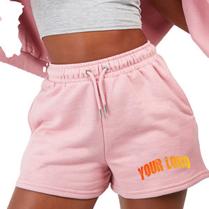 Shorts d'été personnalisés de haute qualité pour femmes, 100 % coton, couleur unie, taille haute élastique, respirant, léger, à carreaux, nouveau style tendance - Product Image 5