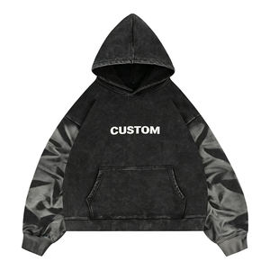 Sudadera con Capucha Sunfaded de 450 g/m² para Hombre, 100% Algodón, Felpa Francesa, Mangas en Contraste, Estampado Gráfico, Corte Holgado, Estilo Urbano - Product Image 1