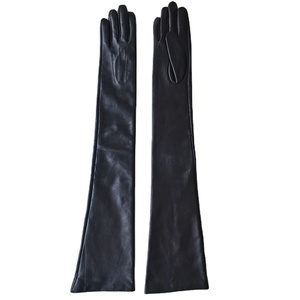 Elegant Black Leather Opera <b>Gloves</b> <b>Long</b> Winter Party Wear Durable Fashion Women's <b>Gloves</b> - Product Image 1