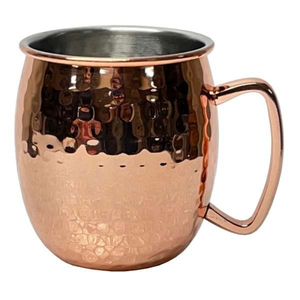 Tasses à Moscow Mule en cuivre martelé à la main, tasses en cuivre et acier inoxydable de qualité créative, tasses en cuivre pur artisanales pour cocktails - Product Image 1