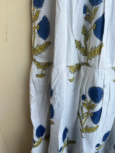 Vestido largo de algodón indio con estampado floral y cuello cuadrado sin mangas, superventas 2026, a precio mayorista - Product Image 4