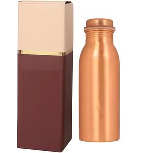 100% Pure Solid 1000ml Copper Water <b>Bottle</b> Two Glasses Eco-Friendly Anti-corrosion Coating Lid Customizable Logo Business Gift - Product Image 2