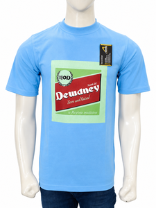 T-shirt à manches courtes bleu clair pour homme North of Dewdney, imprimé, coupe classique, col rond, style décontracté, 100% coton, 180g - Product Image 3