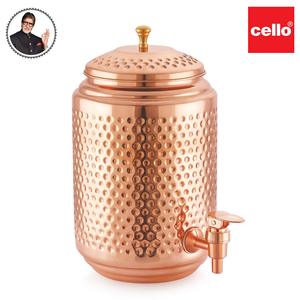 Robinet distributeur d'eau chaude et froide en cuivre artisanal indien, finition martelée, design autoportant et réutilisable pour usage domestique - Product Image 2