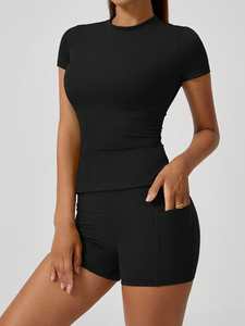 Conjunto de Yoga de 3 Piezas para Mujer, Spandex y Nailon, Estilo Nuevo, Leggings de Cintura Alta, Shorts, Reversible, Tallas Grandes, Ropa Deportiva BY BS 2026 - Product Image 3