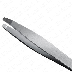Pinzas de Cejas de Acero Inoxidable Plateado de Primera Calidad, Punta Recta Inclinada, Acabado Lijado, Herramienta de Belleza de Marca Privada OEM - Product Image 5