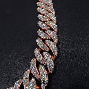 Customized moissanite tennis <b>necklace</b> Rose gold plated sterling silver Brilliant cut moissanite jewelry - Product Image 3