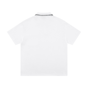 Polo de Manga Corta Blanco para Hombre, Color Sólido, Informal, de Algodón Oxford, con Diseño de Bolsillo, Corte Regular - Product Image 2