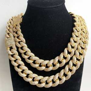20mm <b>Iced</b> <b>Out</b> VVS Moissanite Diamond Hip Hop Luxury <b>Chain</b> Unisex for IGI Certified RATAN JEWELS 14k Gold Cuban Link Necklace - Product Image 5