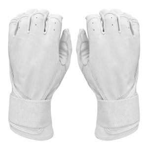 Breathable Perforated <b>White</b> Leather Batting Gloves Professional Wrist <b>Wrap</b> Grip Elite Custom Adult Baseball Gloves - Product Image 3