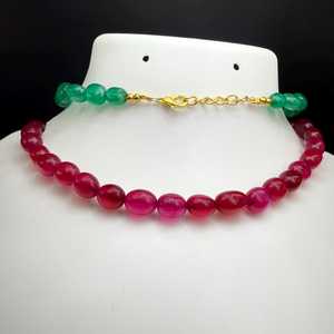 Handmade <b>Ruby</b> Emerald Beaded <b>Necklace</b> 4mm 6mm Gemstone Strand Natural Green Stone Jewelry Statement <b>Necklace</b> Custom Gift - Product Image 1