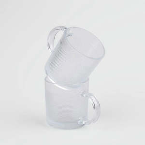Transparent Textured Glass Tea <b>Cup</b> <b>Set</b> of 2 400ml Tumbler & Coffee Mugs with Infuser Reusable & Food Safe for Weddings & Hotels - Product Image 5