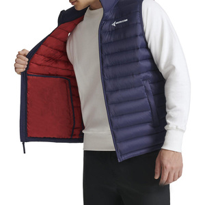 Daizen Star Men's Navy Stand Collar Puffer Vest Zipper Closure Solid Color Waterproof Windproof Casual Winter Outerwear 100% - Product Image 4