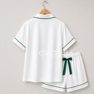 Cosh International Customized Alpha Kapa Satin Embroidered Front Logo High Rise Sorority Women's Pajama Set Breathable Quick Dry - Product Image 4