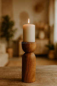 Support de lampe à thé décoratif en bois à motif floral fait à la main pour Noël, cadeaux de pendaison de crémaillère, éclairage de centre de table pour festivals - Product Image 2