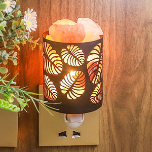 Lámpara de Perfume con Sal Rosa del Himalaya en Cesta Metálica, Luz Nocturna Anti-Olores de Fujian con Enchufe de Pared - Product Image 3