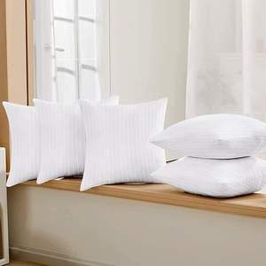 Coussins en microfibre 16 pouces x 16 pouces, lot de 5 coussins de canapé durables pour la décoration intérieure (blanc), tailles disponibles - Product Image 6