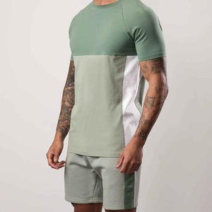 ชุดเซ็ตเสื้อแขนสั้นพิมพ์โลโก้ตามสั่งสำหรับผู้ชาย ใส่หน้าร้อน กางเกงขาสั้นฮิปฮอป ผ้าฝ้ายแท้ 100% แห้งเร็ว ทันสมัย - Product Image 2