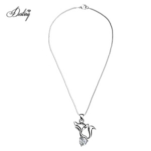 सुंदर लोमड़ी पशु आकर्षण पेलेंट डेसिनी को स्वारवोव्स्की क्रिस्टल सिल्वर 925 नेकलेस से अलंकृत किया गया - Product Image 5