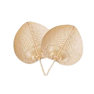 Éventail en bambou tissé et peint BLUE LOTUS, art décoratif traditionnel naturel, objet de collection pour la décoration de la maison, modèle Charlie Dinh - Product Image 1