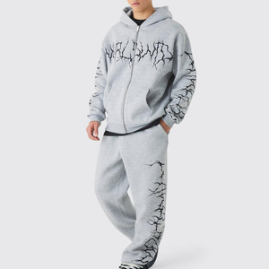 Crew Neck Pullover Tracksuit with Custom Logo Polyester/Cotton Quick-Dry for Unisex Spring Windproof Breathable - Product Image 1
