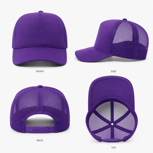 Foam Front Trucker <b>Cap</b> Custom Embroidery Mesh Back Adjustable Snapback Unisex Casual <b>Hat</b> 6-Panel Design - Product Image 2