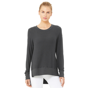 Sudadera Deportiva Casual de Manga Larga para Mujer, Cuello Redondo, Dobladillo Asimétrico, Top de Entrenamiento, Fitness, Yoga y Running - Product Image 3