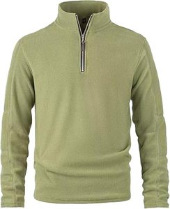Sweat-shirt d'hiver long pour homme, sportif, écologique, imperméable, 350g, 100% coton molletonné, col roulé, fermeture éclair quart, coupe ajustée - Product Image 1