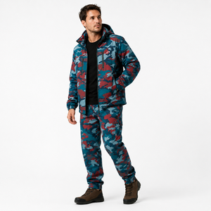 New Arrival Men’s Customize <b>Camo</b> Hooded Windbreaker Tracksuit Winter Outdoor Tactical Style <b>Jacket</b> Cargo Pants Wholesale Hoodies - Product Image 3