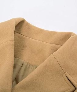 Abrigo de Gabardina Elegante para Mujer, Diseño Cruzado, Estampado de Piel de Serpiente, Manga Larga, Color Sólido, Cuello Solapa, Tela de Poliéster, Invierno - Product Image 3
