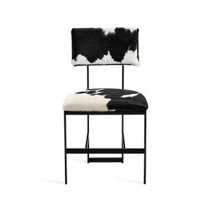 Modern Upholstered <b>Dining</b> <b>Chair</b> with Cowhide Pattern Metal Frame Contemporary Leather <b>Dining</b> <b>Chairs</b> - Product Image 3