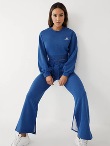 Conjunto Deportivo de 2 Piezas para Mujer, Sudadera con Capucha y Cierre, de Felpa, Informal, de Algodón, para Invierno, para Hacer Ejercicio - Product Image 2