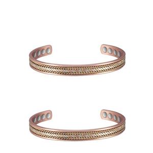 Unisex Bohemian Style Copper Cuff <b>Bracelet</b> Wholesale Magnetic <b>Buddhist</b> Religious Handmade Anniversary Gift - Product Image 3