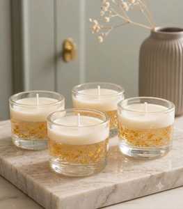 LUXE Virasat – Lot de 4 petites bougies en verre à la cire de soja, sans gouttes, pour décoration intérieure, Thanksgiving, Noël, cadeaux d'entreprise - Product Image 3