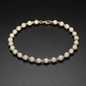 Nueva Pulsera de Lujo para Hombre, Chapada en Rodio y Plata de Ley 925, con Cuentas y Diamantes Moissanite VVS de Corte Brillante - Product Image 2
