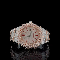 Montre unisexe de luxe Hip Hop avec mouvement automatique à quartz ETA, boîtier en acier inoxydable de 30 mm, bracelet de 20 mm, cadran à aiguilles, moissanite taille VVS