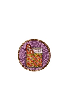 Juego de 4 posavasos con bordado de cuentas hecho a mano rosa y blanco, hermoso diseñador elegante y Premium, la última opción única elegante - Product Image 3