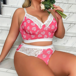 Sujetador Push-Up con Aros y Encaje Sexy para Mujer, Braguita de Bikini con Bordado Floral, Lencería de Lujo Transpirable, Venta al por Mayor - Product Image 5