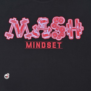 Camiseta de Manga Corta para Hombre Mash Mindset Negra, Cuello Redondo, Corte Regular Informal, Jersey con Estampado de Letras OEM, Transpirable, 100% Algodón - Product Image 2