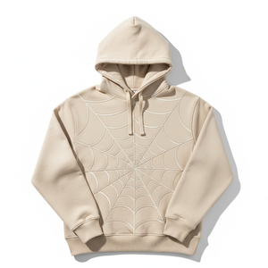 Sudadera con capucha lisa al por mayor, con etiqueta personalizada, para hombre, de forro polar grueso, tipo pullover, con diseño de telaraña, unisex, ODM - Product Image 1