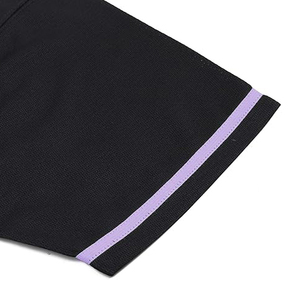 Stylish Black Baseball Jersey With Purple Trim Blank Team Sportswear Performance Sublimation Button Down <b>Shirt</b> - Product Image 3