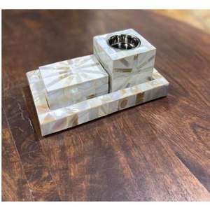 Ensemble d'encens Bakhoor en bois naturel et résine avec plateau et boîte pour Ramadan, Aïd, fêtes – Meilleures ventes – Mubkhar aromatique moderne Madkhan - Product Image 3