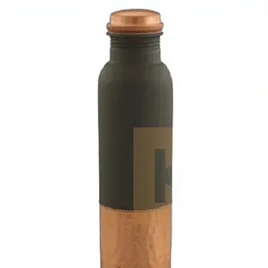 Botella de Agua de Cobre Martillado Negro Mate, Botella de Cobre Puro para Beber, Frasco de Cobre de Diseño de Lujo, a Prueba de Fugas, Ecológico - Product Image 1