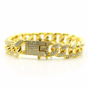 Pulsera de eslabones cubanos Miami de moissanita tallada en hielo, oro macizo de 14K, joyería de regalo de compromiso para hombre estilo Hip Hop - Product Image 2